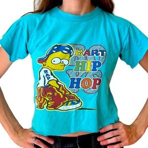 VINTAGE RARE ITALIAN BART SIMPSON CROP TOP SZ SMALL